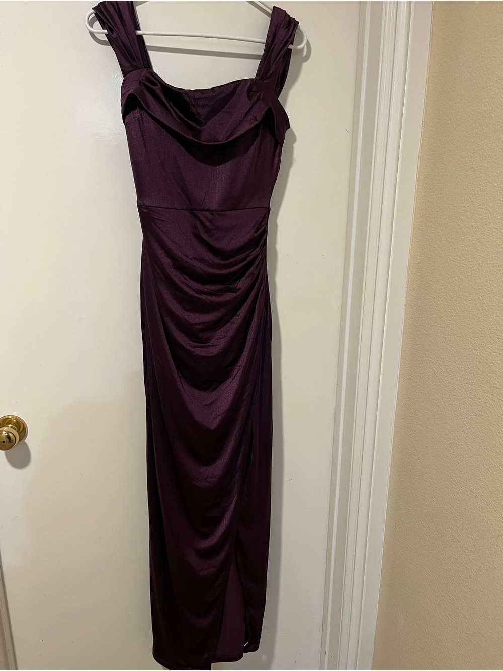 Shapewear Off Shoulder Shine Ruched Sculpting Maxi Dress - Picture 5 of 8